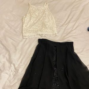 Dillard’s black and white sequenced two piece